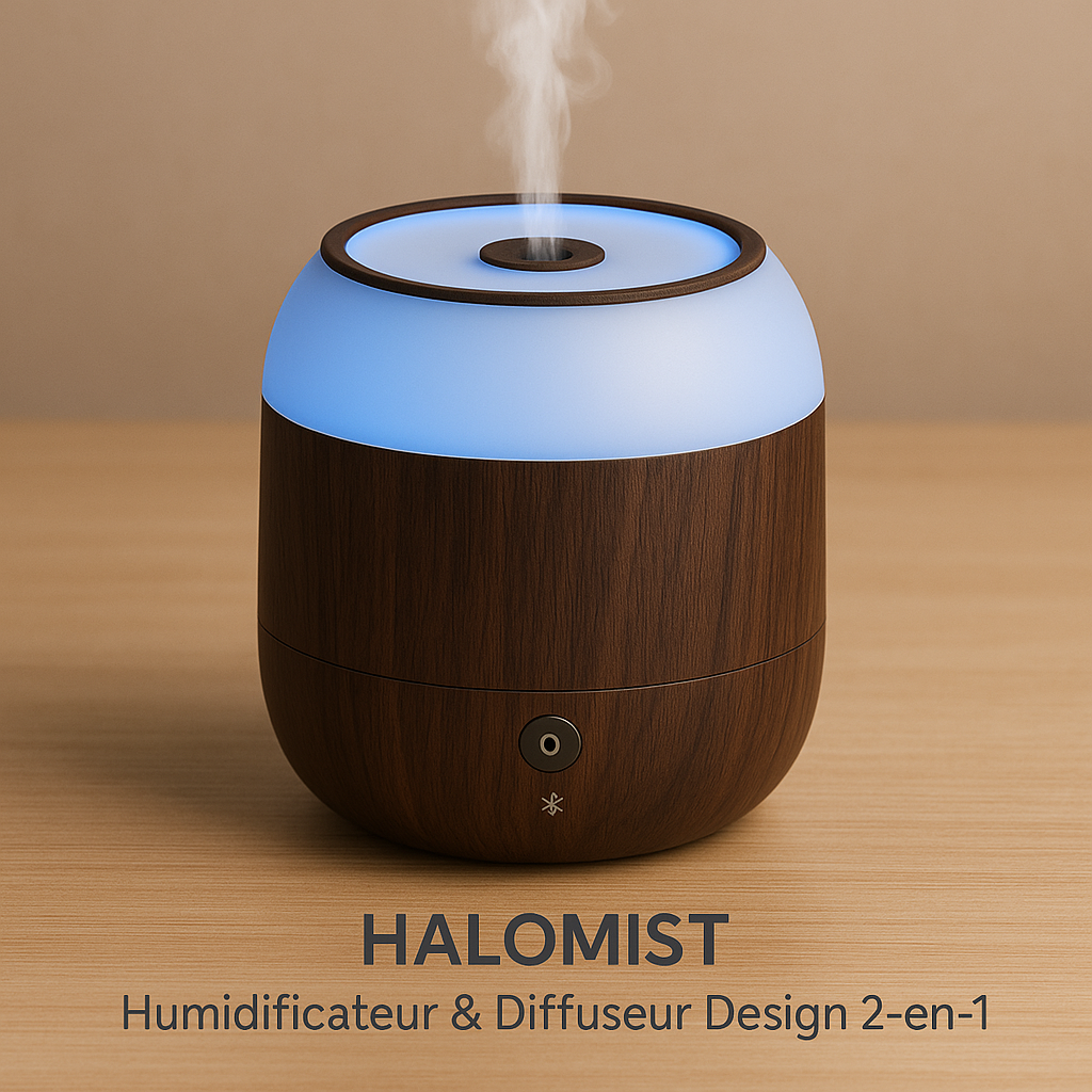HaloMist – Humidificateur & Diffuseur Design 2-en-1